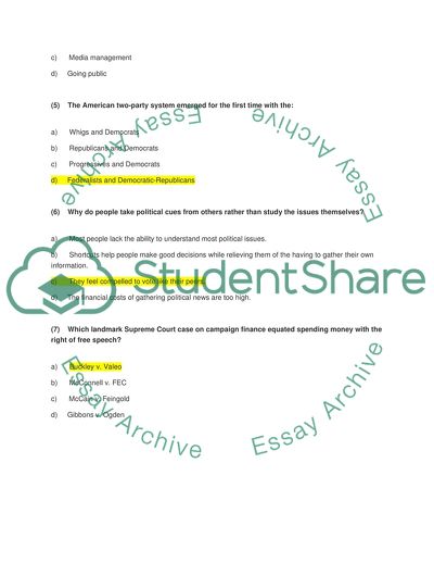 Political Programs and Methods