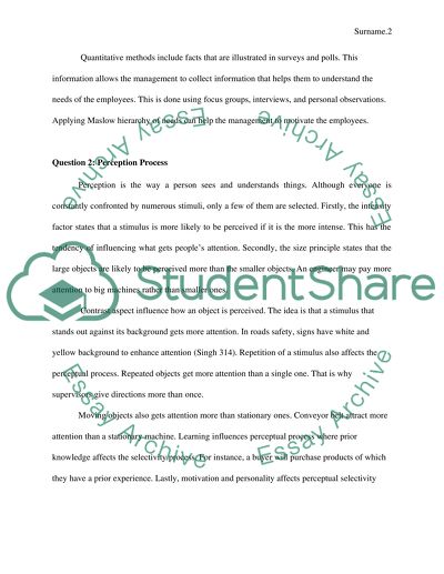 Employees Survey and Perception Process