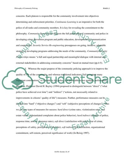 Pilosophy of Community Policing