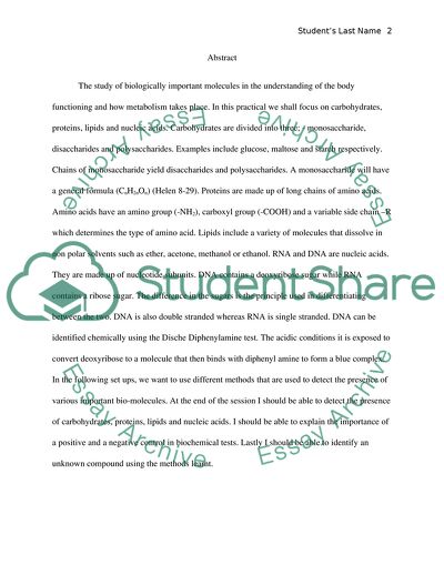 Biologically Important Molecules: Carbohydrates, Proteins, Lipids and Nucleic Acids