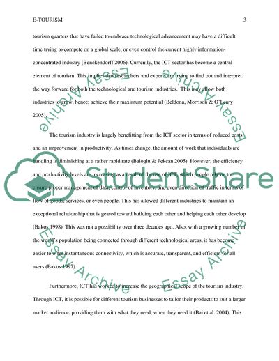E-Tourism: Role of ICTs in Strategic Development
