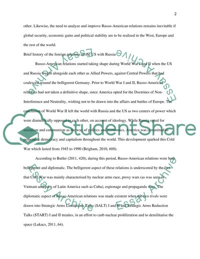 Foreign Policy of the United States towards Russia