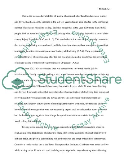 Texting While Driving