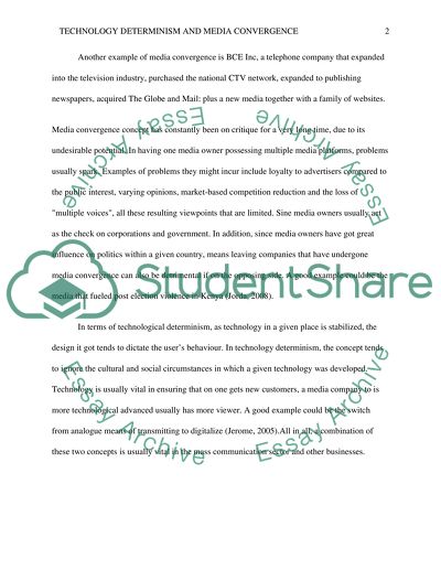 Technology determinism and media convergence