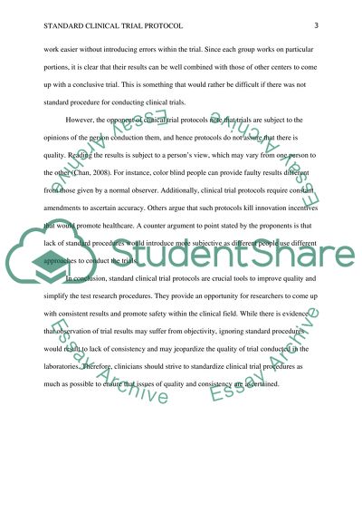 Critically discuss why a clinical trial protocol is essential in clinical trials