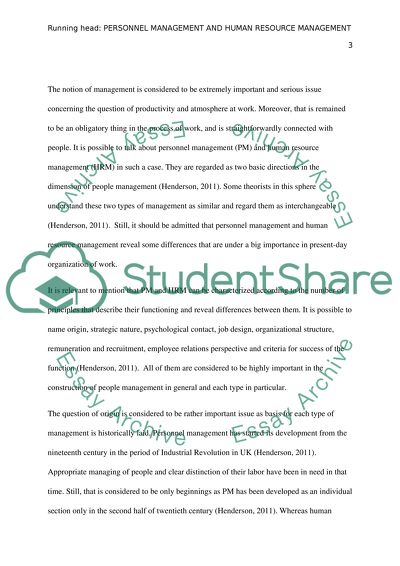 Different between personal management and HR management