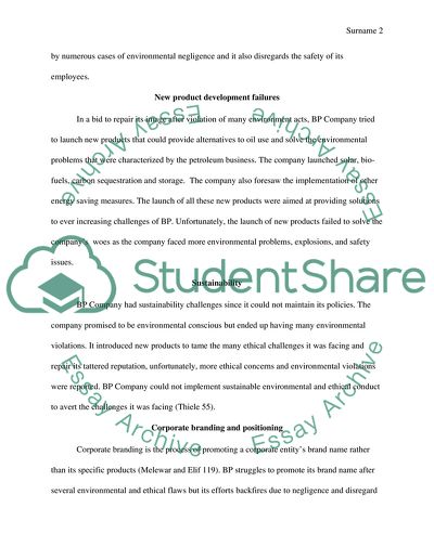 Marketing Ethics and Social Responsibility of BP Company