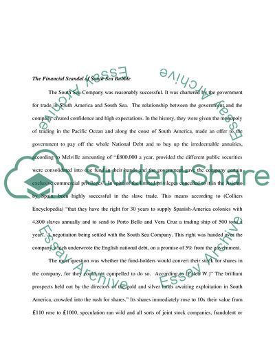 Bubbles on the South Sea