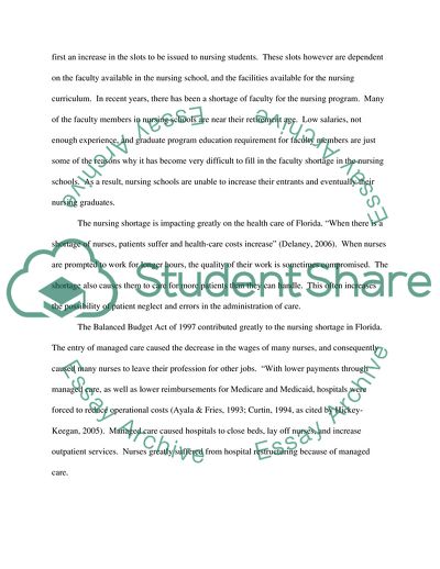 Nursing Shortage in Florida