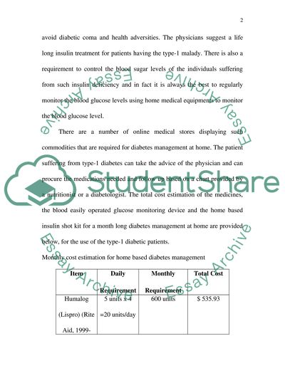 Economic considerations of having Type I Diabetes