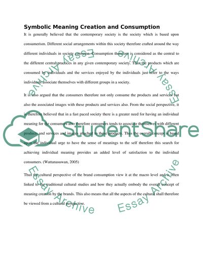 Symbolic Meaning Creation and Consumption