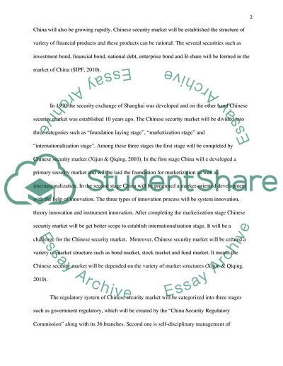 Chinese Security Market Research