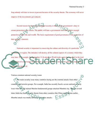 Importance of National Security