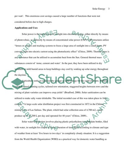 The Production Solar Electricity