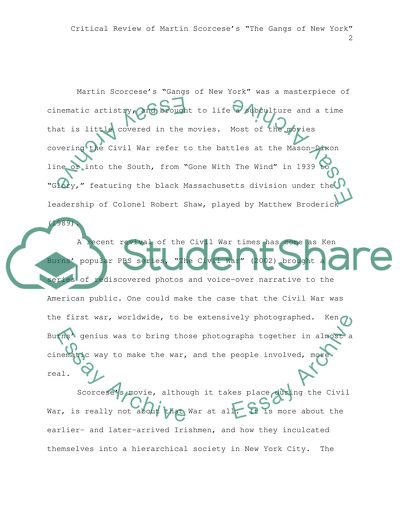 Martin Scorceses The Gangs of New York