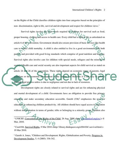 The Logic of the Legal Strategy of International Childrens Rights