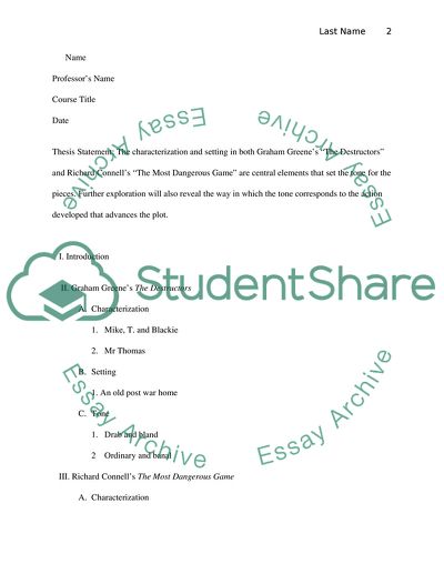 Graham Greenes The Destructors and Richard Connells The Most Dangerous Game