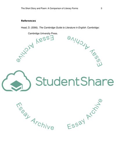The Short Story and Poem: A Comparison of Literary Forms