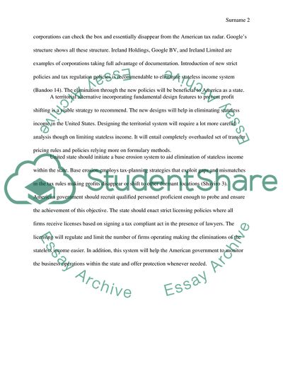 Changing From Stateless Income Tax System to Territorial System