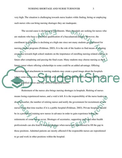 Effective Approaches on Nursing Shortage and Nurse Turn-Over