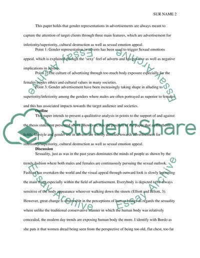 Representations of gender and/or lifestyle in advertising