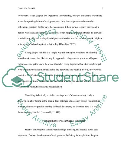 Living Together or Getting Married