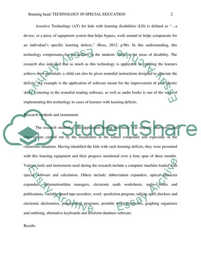 Technology Use in Special Education: Assistive Technology