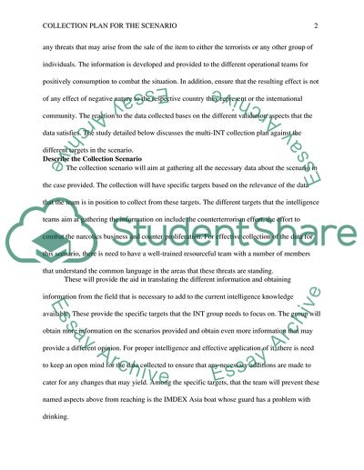 Collection Plan for the Scenario
