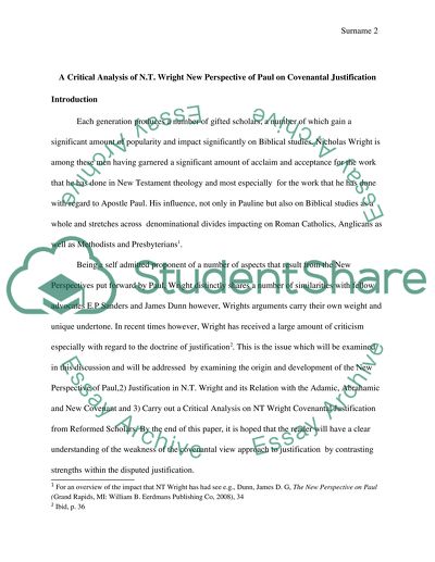 N.T. Wright New Perspective of Paul