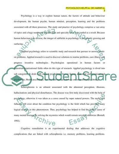 Psychology-Helpful or Harmful