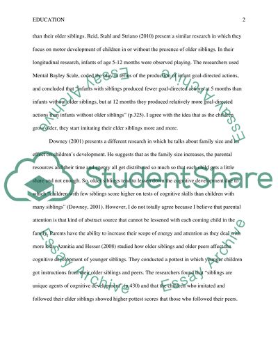 What Effect do Siblings have on Development