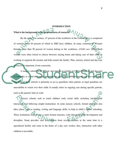 Beginning of Nursery Schools