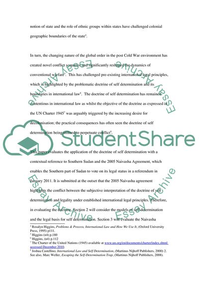 Doctrine of Self Determination, Naivasha Agreement of 2005