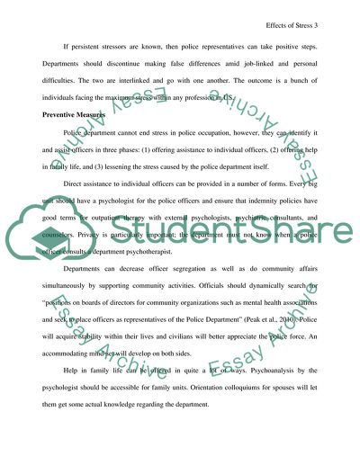 Explains some of the effects of stress and how police organization may reduce stress for its officers