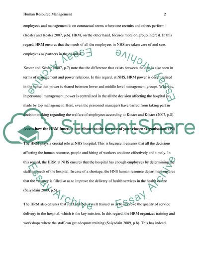 Human Resource Management of National Health Services