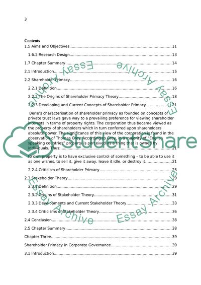 Assessing the Arguments Related to Shareholder Primacy and Stakeholder Theory in Corporate Governance