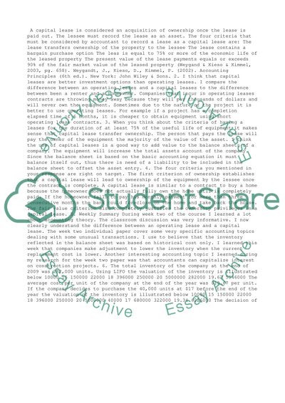 Differences In The Treatment In The Financial Statements For Capital And Operating Leases
