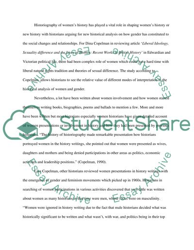 Historiographical Trends from the 1960s Onwards and How It Affected the Ways in Which Historians Write about Women in the Past