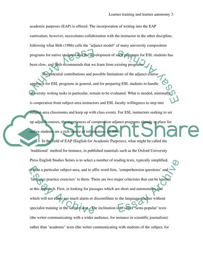 Learner Training and Learner Autonomy