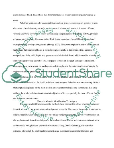 Forensic Material Identification Techniques, Spectroscopy