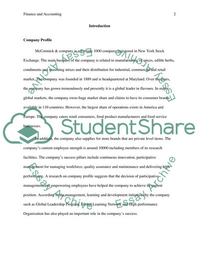 Investment Profile Analysis for McCormick & Company