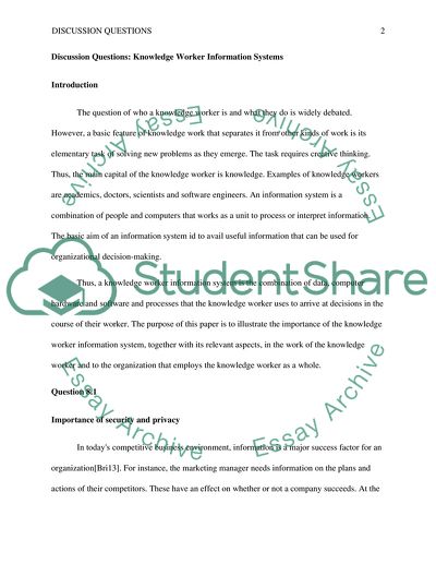 Knowledge Worker Information Systems