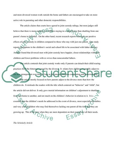 In Consideration of the Youngest Children of Divorce