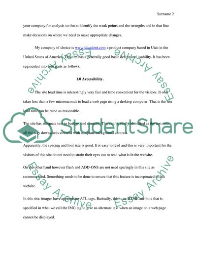 Web Site Usability Report of Ultradent