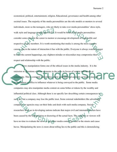 Ethics in Media Industry