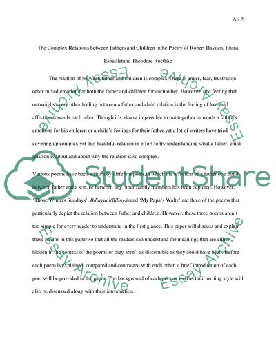 The Complex Relations between Fathers and Children in Poetry