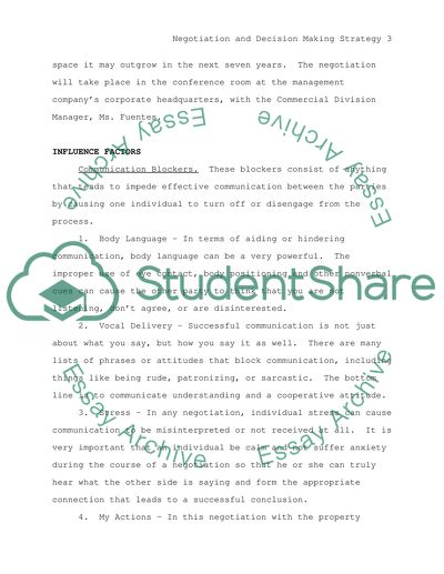 Negotiation and Decision Making Strategy