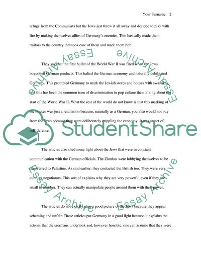 The Participation of Jews in the World Wars