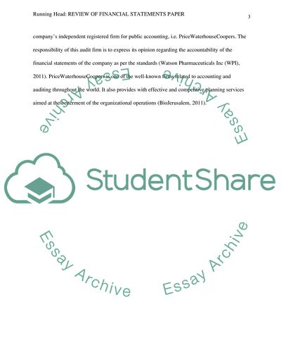 Review of Financial Statements Paper