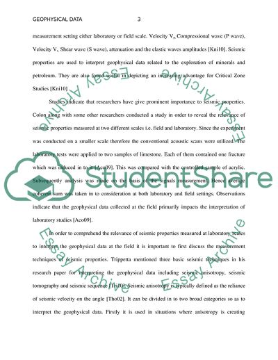 Interpretation of the Geophysical Data
